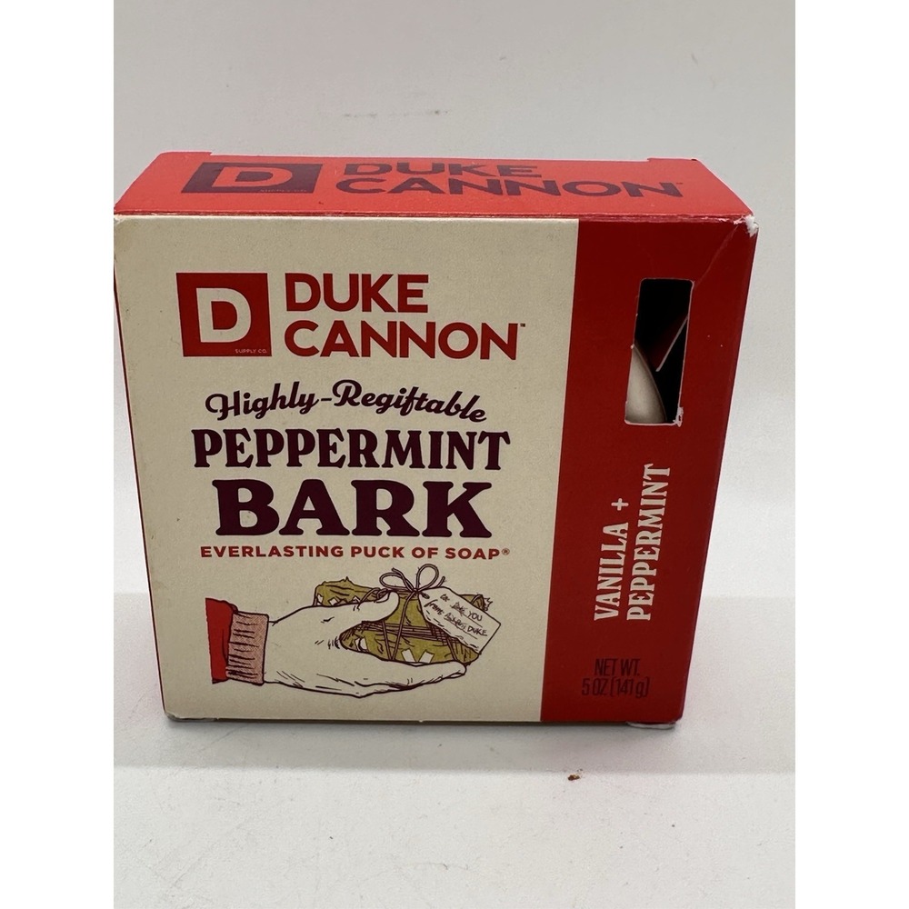 Duke Cannon Peppermint Bark Everlasting‎ Puck of Soap Vanilla Peppermint NEW